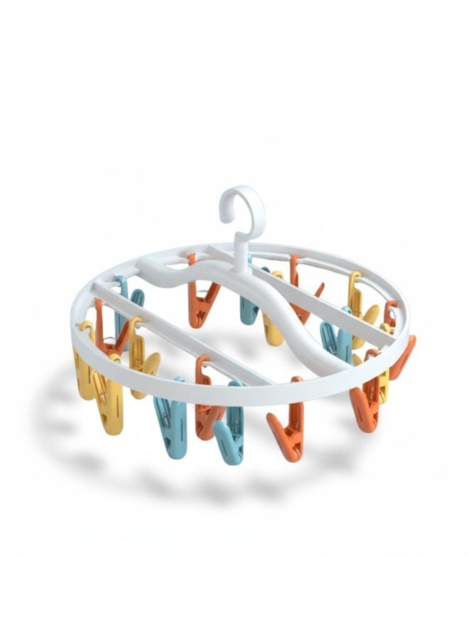 سويت هوم **منشر غسيل قابل للطي متعدد الوظائف – مزود بـ 24 خطاف | شماعة بلاستيكية موفرة للمساحة مثالية للجوارب والملابس الداخلية والغسيل | متين وخفيف الوزن** - Image 1